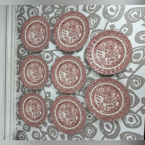 Set of 2 Royal Wessex Pink Willow Rosa 10” Dinner Plates Made in England - Picture 10 of 10